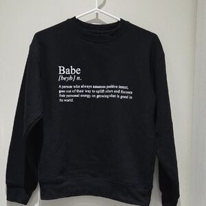 Brunette The Label Black 'Babe' Crewneck Sweater
